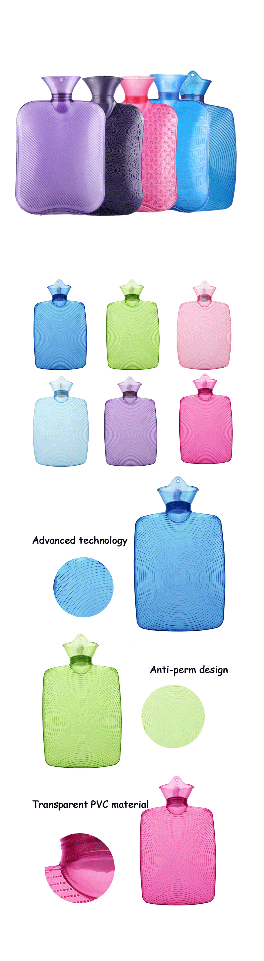 Classic Rubber Transparent Hot Water Bottle 