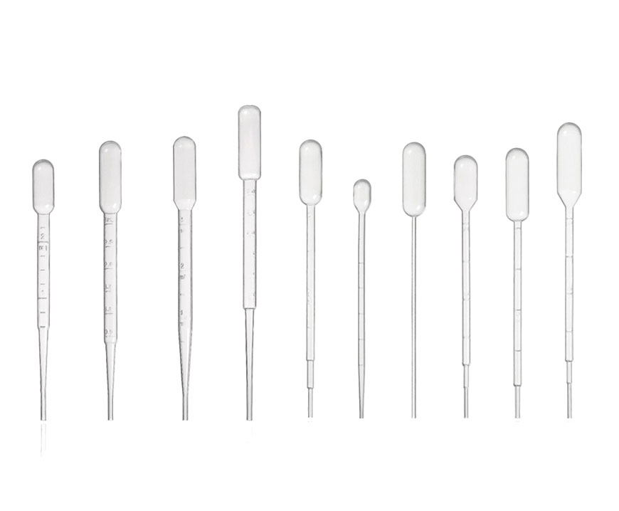 disposable plastic pipettes with various sizes