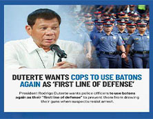  Duterte quiere reactivar el uso policial de las porras